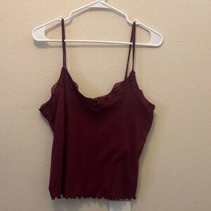Old Navy Lace-Trim Burgundy Camisole Tank